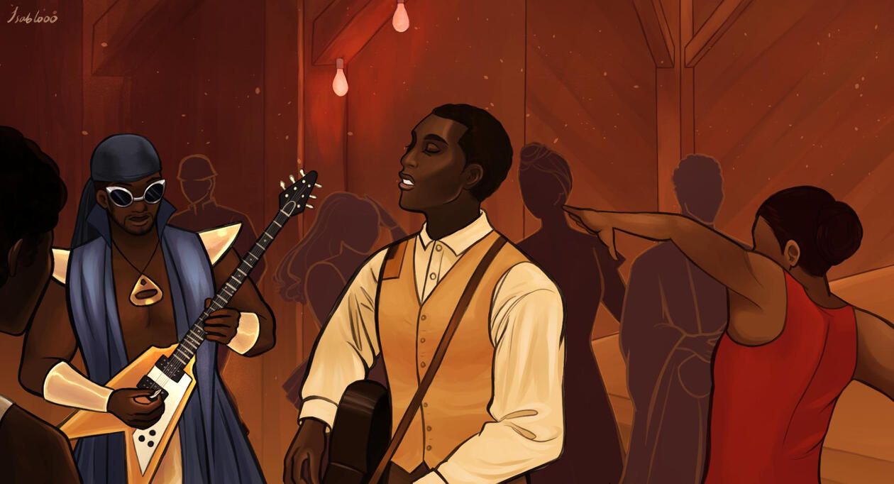 Commission for an article, depicting a scene from Ryan Coogler's 'Sinners' (2025)